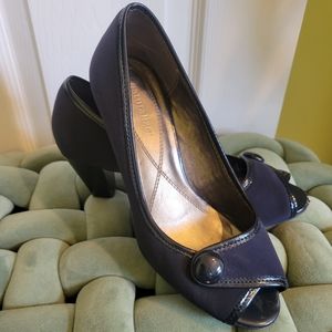 Naturalizer navy open toe pumps, US size 6